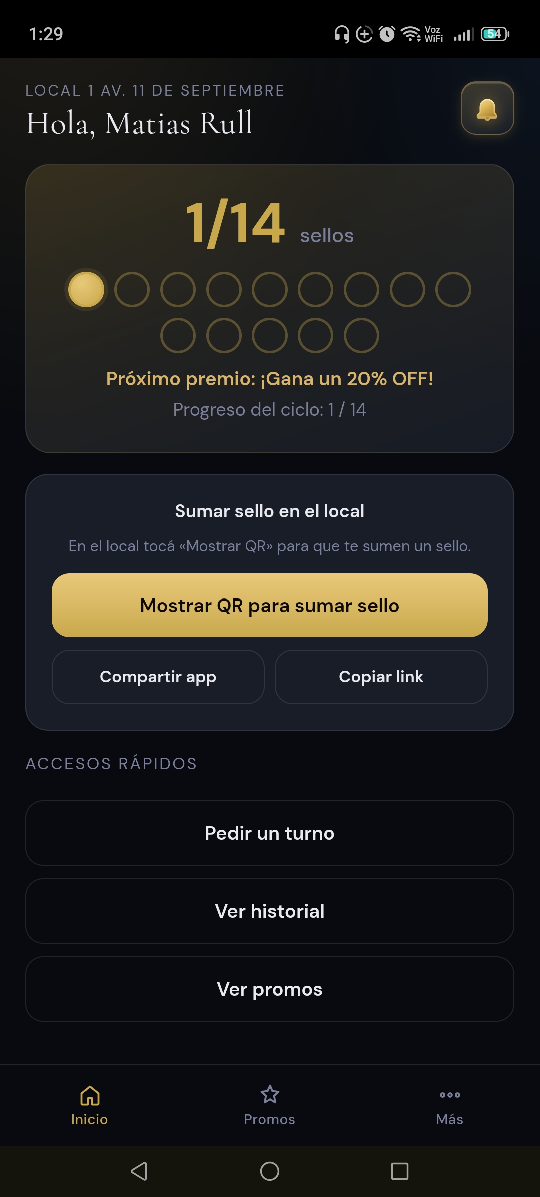 Lumina Club — inicio y sellos